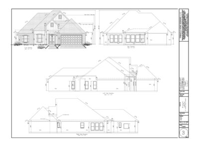 Front elevation of Lot 134 Southern Oaks featuring brick exterior and French Country architectural style.